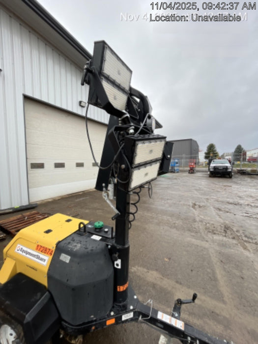 2021 Allmand NLV3GR (4) LED Light Fixture 350W, 23' Vertical Mast, 3kW Prime, Towable, Deep Sea L401, Leveling Jacks, Yanmar T4F 5.8hp