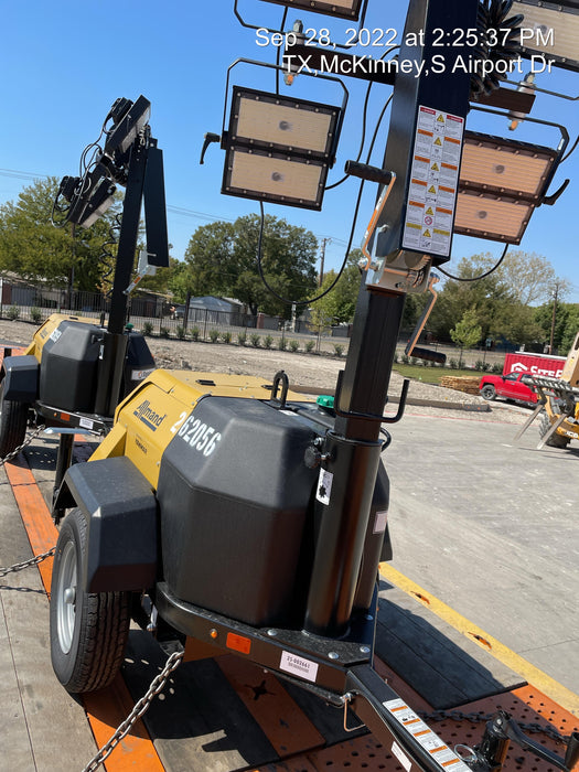 2022 Allmand NLV3GR (4) LED Light Fixture 350W, 23' Vertical Mast, 3kW Prime, Towable, ES Decals, T3