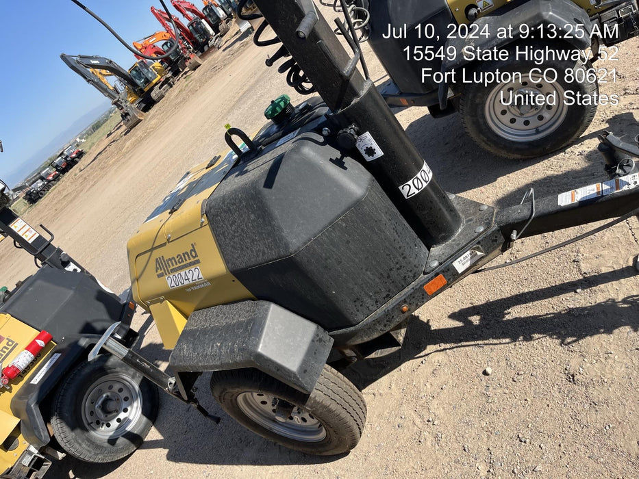 2022 Allmand NLV3GR (4) LED Light Fixture 350W, 23' Vertical Mast, 3kW Prime, Towable, Deep Sea L401, Leveling Jacks, Yanmar T4F 5.8hp