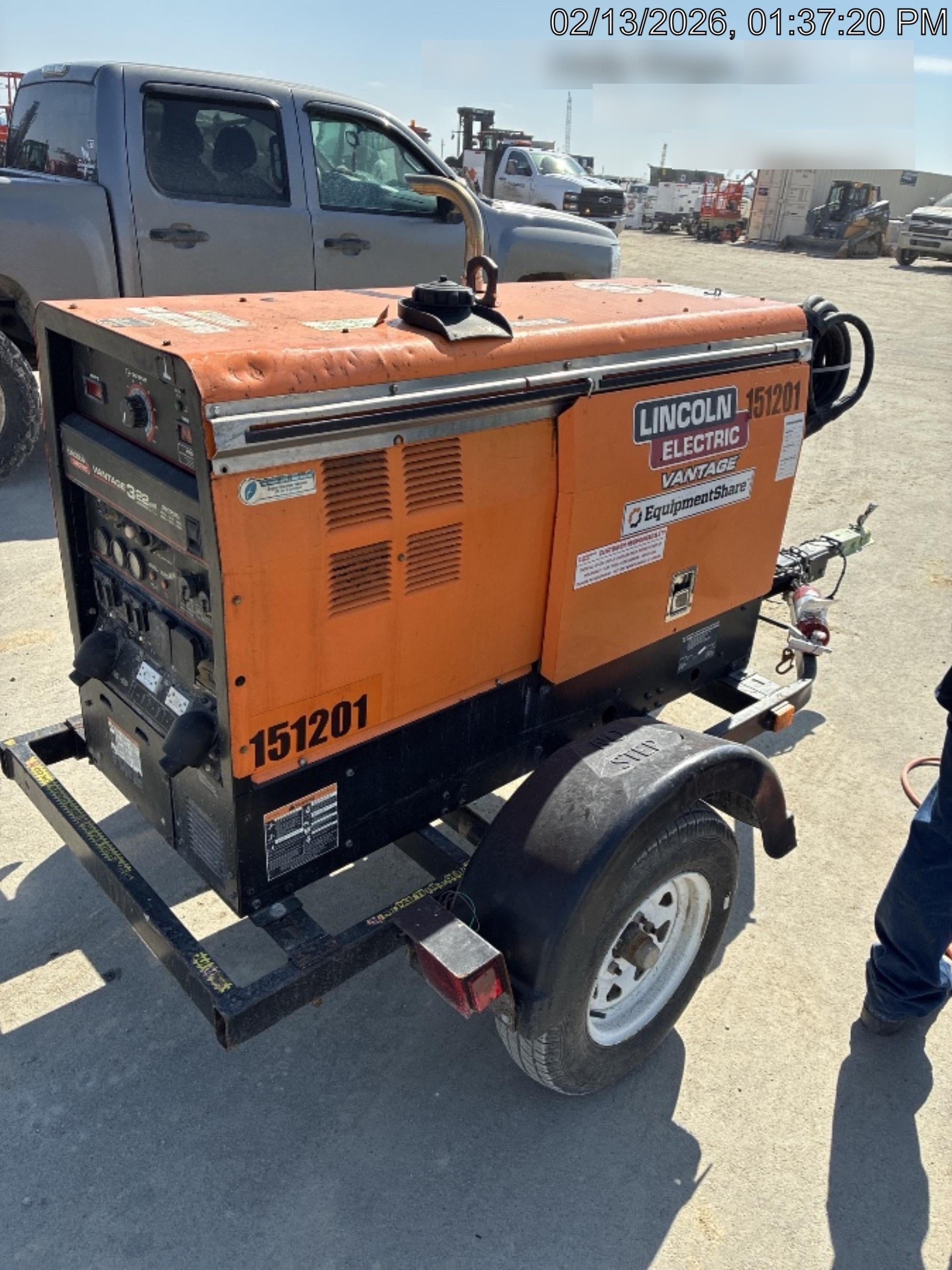 2021 Lincoln Electric Vantage 322 Vantage 322 Ready Pak 3 w/ Telematics & Decals, ORANGE (includes trailer, cable rack, fender light kit)
