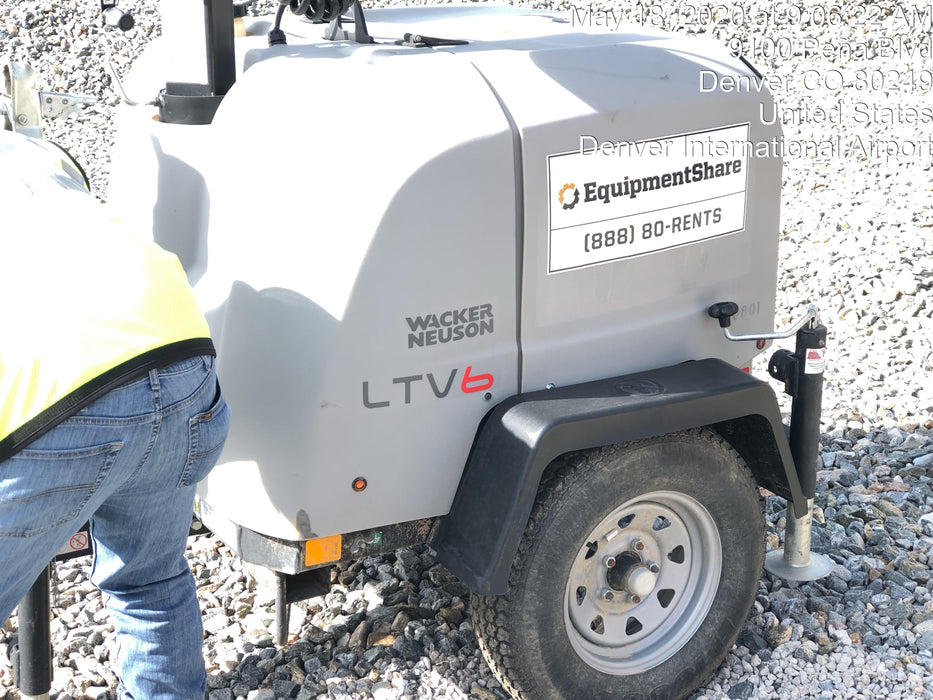 2018 Wacker Neuson LTV6L-MH Wacker Neuson LTV6L Mobile Light Tower w/Fuel Level Sensor Installed