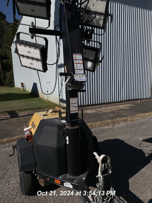 2022 Allmand NLV3GR (4) LED Light Fixture 350W, 23' Vertical Mast, 3kW Prime, Towable, Deep Sea L401, Leveling Jacks, Yanmar T4F 5.8hp