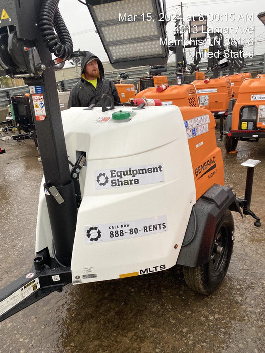 2024 Generac MLT2 Diesel, Flex Switch 120V Input, Powerzone Controller, 
(4) 320W LED Lights, 4kW Generator, 39.9 Gal Fuel Tank, 2" Ball, T3