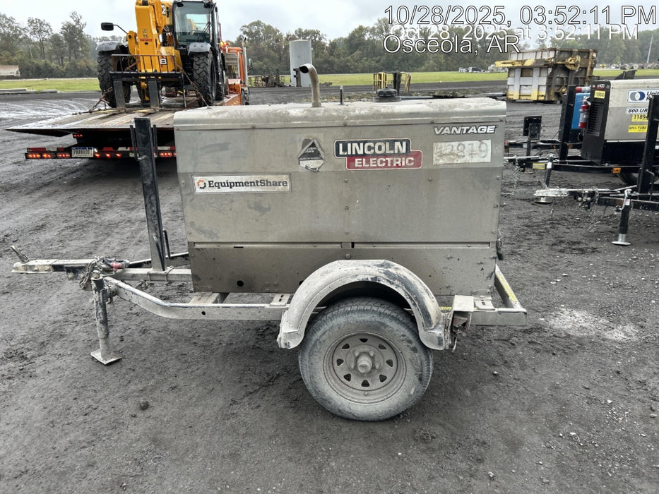 2019 Lincoln Electric Vantage 322 Welder Ready-Pak 3, Two wheel trailer, Fender and Light kit, Cable Rack