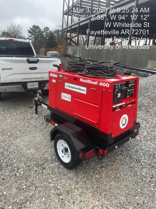 2023 Shindaiwa DGW400MDL Kubota D902 Engine, 23 HP, Dual Op Welder, Wire, Arc, Droop Stick, Tig, and CC Stick Functionality, Simulphase, 3 Phase and 1 Phase Gen Output, Single Axle NB Trlr, Slr Trckl Chrg 12V 12W, Fire Ext
