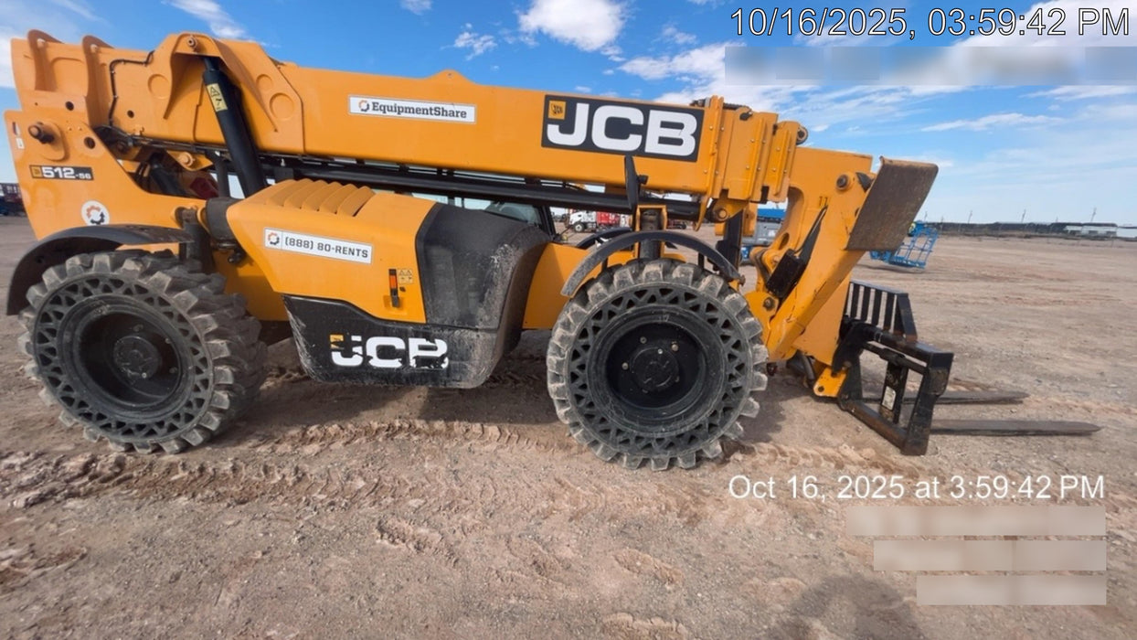 2020 JCB 512-56 Canopy, 74Hp, Solid Tires, Work Lights, Beacon, Aux Hydraulics, Back up Alarm, Lifting Eye, ES Decals
