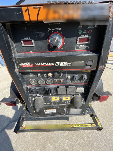 2021 Lincoln Electric Vantage 322 Vantage 322 Ready Pak 3 w/ Decals, ORANGE (includes trailer, cable rack, fender light kit) NO Telematics