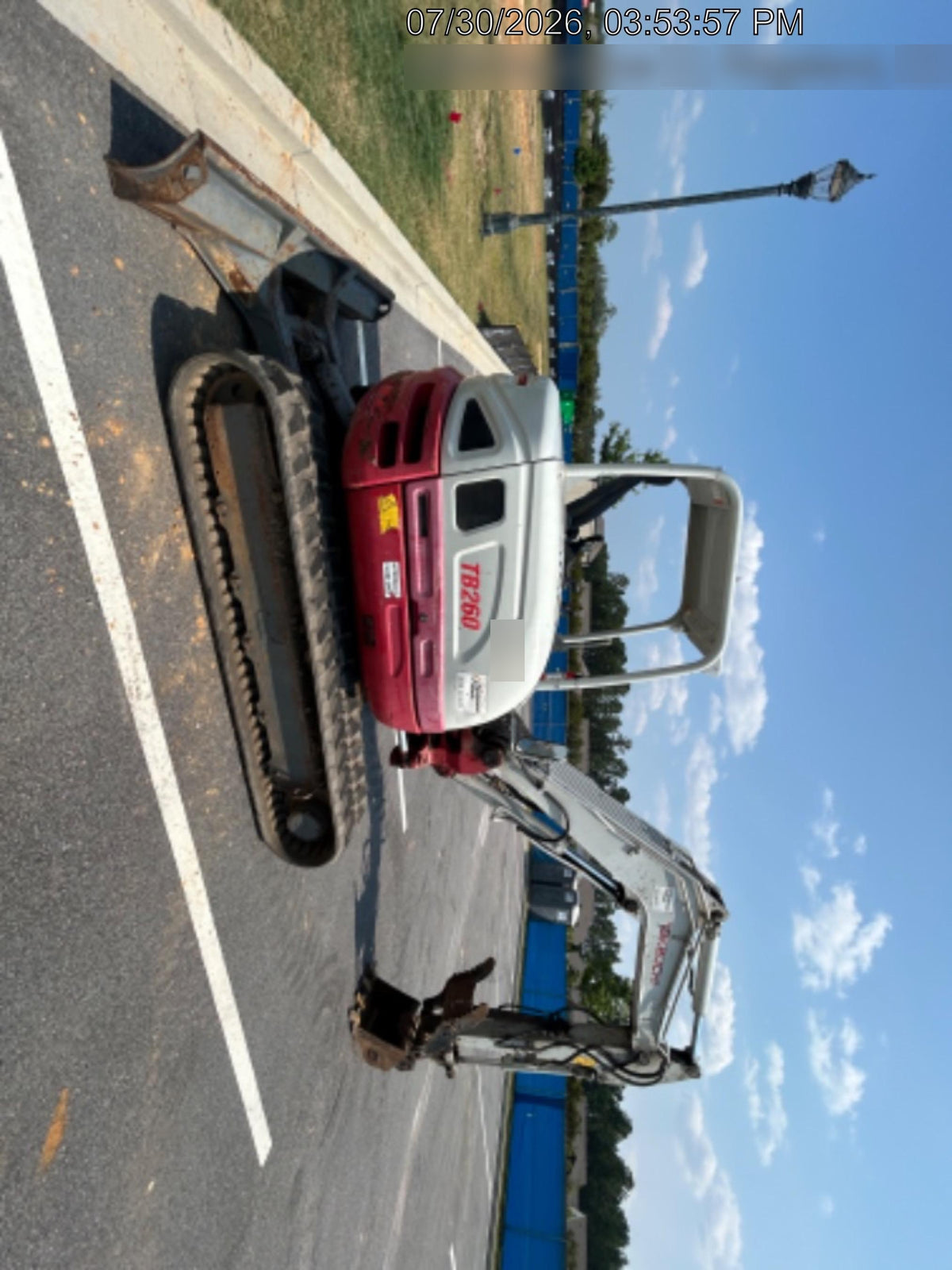 2019 Takeuchi TB260 Canopy, Standard Blade, Auxiliary hydraulics Manual QC, Hydraulic thumb, 12" ,18", 24" Bucket