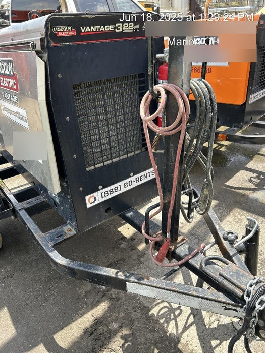 2019 Lincoln Electric Vantage 322 Welder Ready-Pak 3, Two wheel trailer, Fender and Light kit, Cable Rack