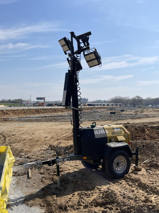 2022 Allmand NLV3GR (4) LED Light Fixture 350W, 23' Vertical Mast, 3kW Prime, Towable, ES Decals, T3