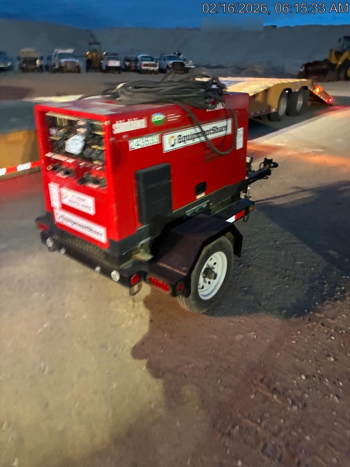 2022 Shindaiwa DGW400MDL Kubota D902 Engine, 23 HP, Dual Op Welder, Wire, Arc, Droop Stick, Tig, and CC Stick Functionality, Simulphase, 3 Phase and 1 Phase Gen Output, Single Axle NB Trlr, Slr Trckl Chrg 12V 12W, Fire Ext
