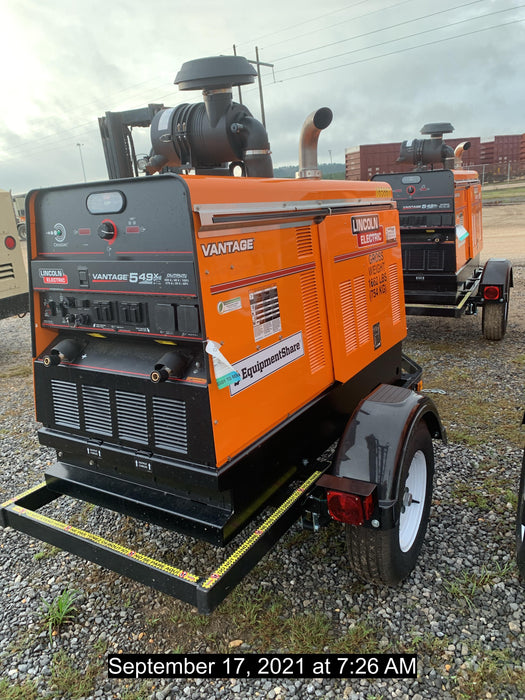 2021 Lincoln Electric Vantage 549X Ready Pak 3, ORANGE (includes trailer, cable rack, fender light kit)