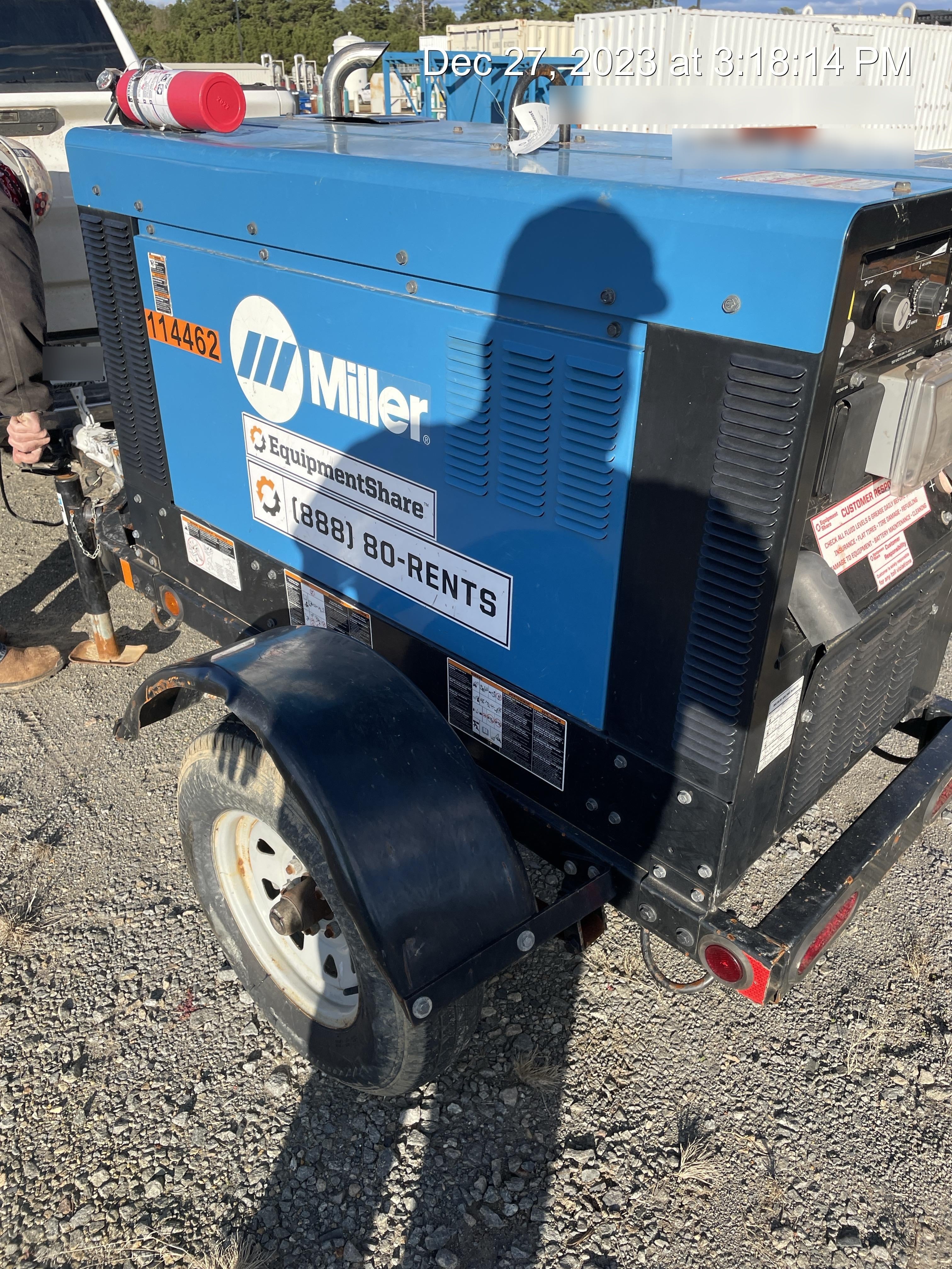 2020 Miller Electric BIG BLUE 400 Trailer Mounted Welder