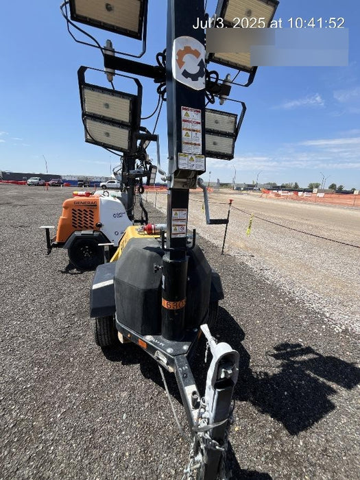 2021 Allmand NLV3GR (4) LED Light Fixture 350W, 23' Vertical Mast, 3kW Prime, Towable, Deep Sea L401, Leveling Jacks, Yanmar T4F 5.8hp