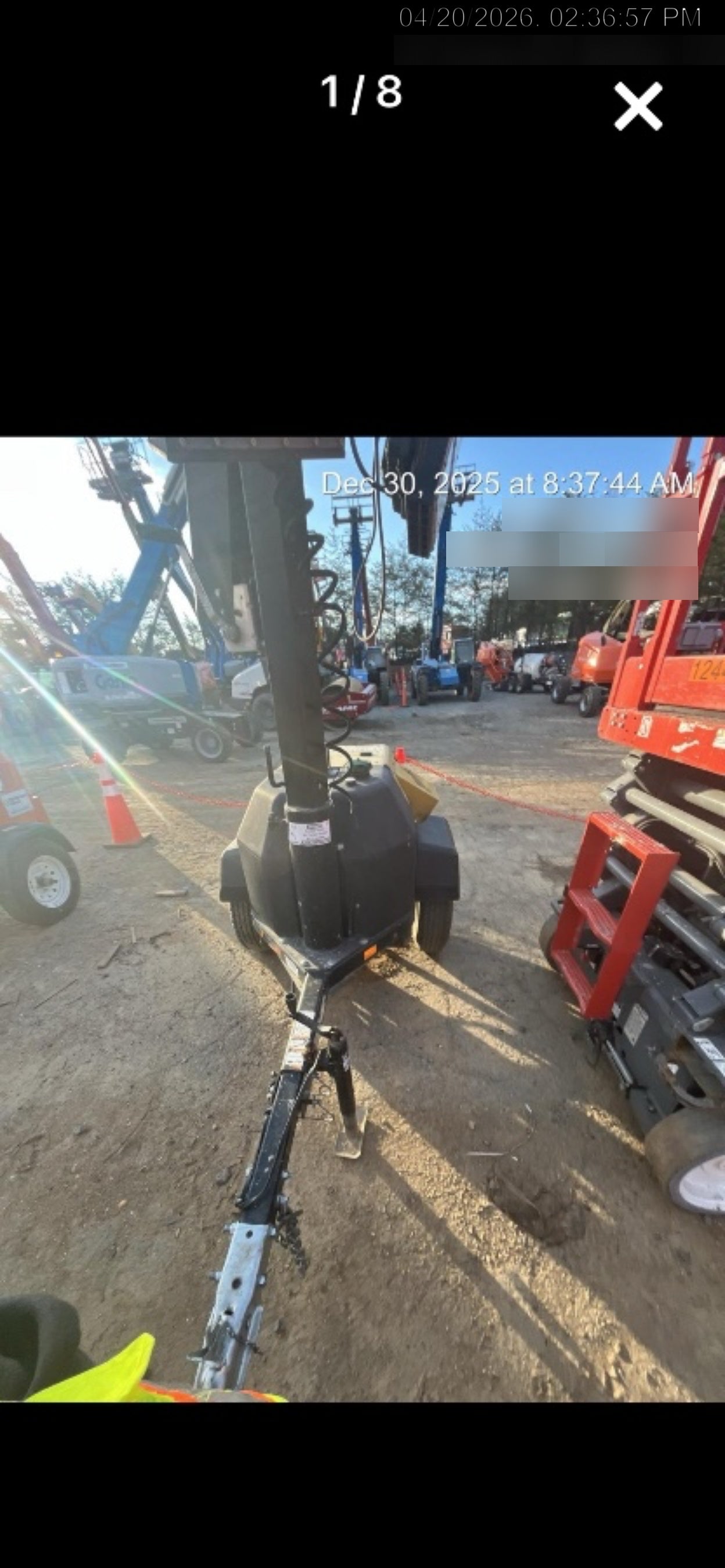 2021 Allmand NLV3GR (4) LED Light Fixture 350W, 23' Vertical Mast, 3kW Prime, Towable, Deep Sea L401, Leveling Jacks, Yanmar T4F 5.8hp