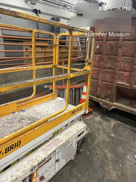 Custom Equipment HB-1430 <ul>
 <li>Hy-Brid Scissor Lift</li>
  <li>Platform capacity up to 670 lbs.</li>
  <li>Working height up to 20 ft</li>
  <li>Weighs under 1,700 lbs.</li>
  <li>Non-marking wheels </li>
</ul>