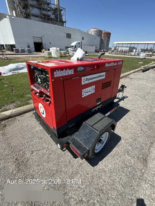 2023 Shindaiwa DGW400MDL Kubota D902 Engine, 23 HP, Dual Op Welder, Wire, Arc, Droop Stick, Tig, and CC Stick Functionality, Simulphase, 3 Phase and 1 Phase Gen Output, Single Axle NB Trlr, Slr Trckl Chrg 12V 12W, Fire Ext