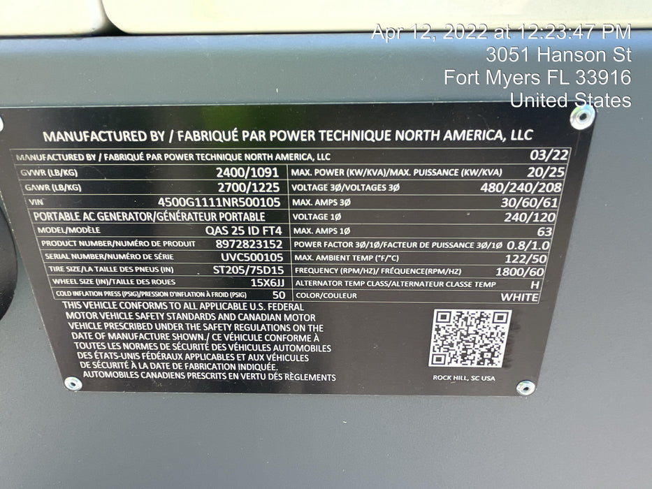 2022 ATLAS COPCO QAS25 CWK