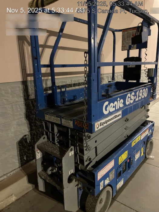 2016 Genie GS-1930 Genie GS-1930 Scissor Lift