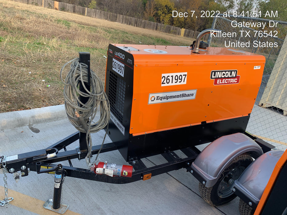 2022 Lincoln Electric LE400 Kubota V1505, Trlr, Cable Rack, Light Kit, ES Decals, T3