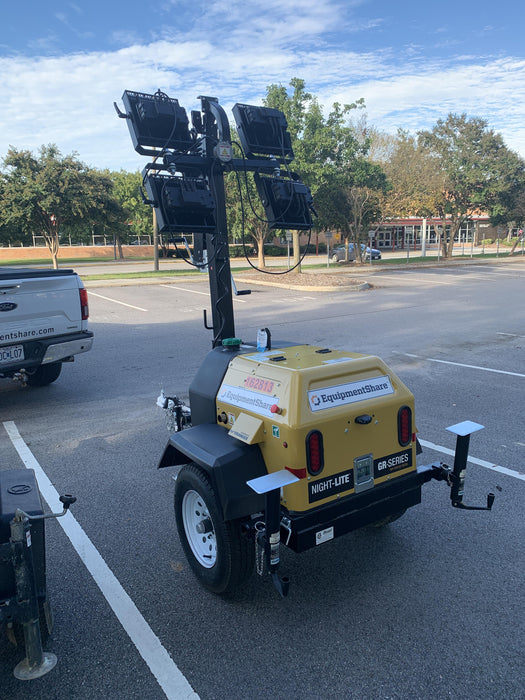 2021 Allmand NLV3GR (4) LED Light Fixture 350W, 23' Vertical Mast, 3kW Prime, Towable, Deep Sea L401, Leveling Jacks, Yanmar T4F 5.8hp