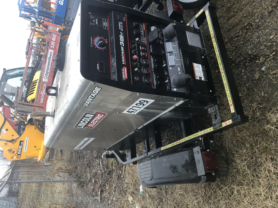 2019 Lincoln Electric Vantage 322 Ready-Pak 3, Two Wheel Trailer, Fender and Light Kit, Cable Rack