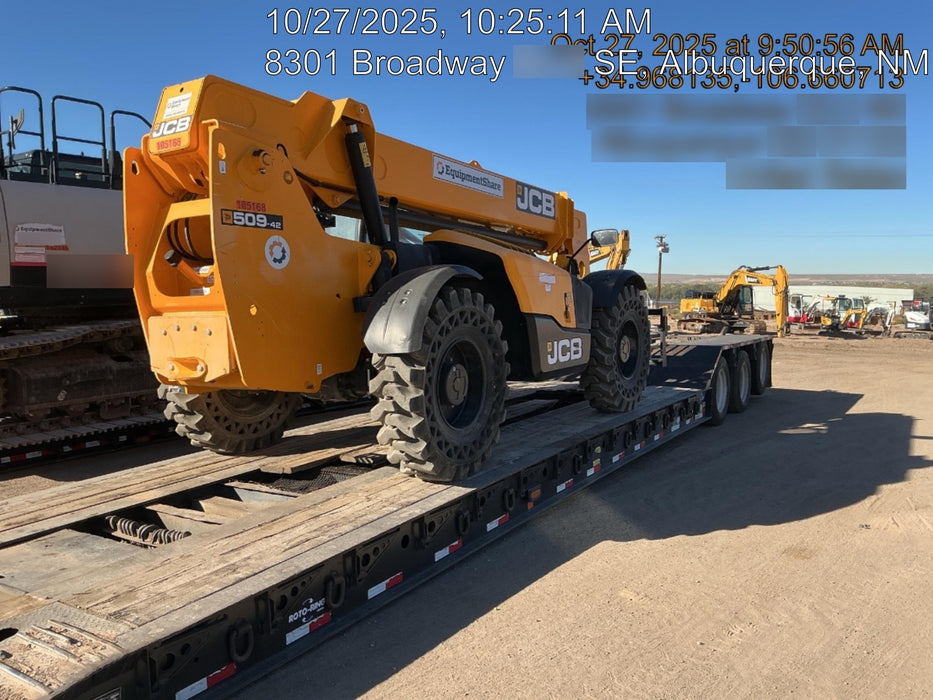 2020 JCB 509-42 Canopy, Solid Tires, Work Lights, Beacon, Aux Hydraulics, Back up Alarm, Lifting Eye, ES Decals