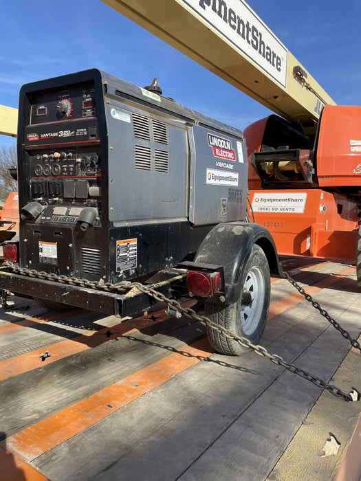 2019 Lincoln Electric Vantage 322 Welder Ready-Pak 3, Two wheel trailer, Fender and Light kit, Cable Rack
