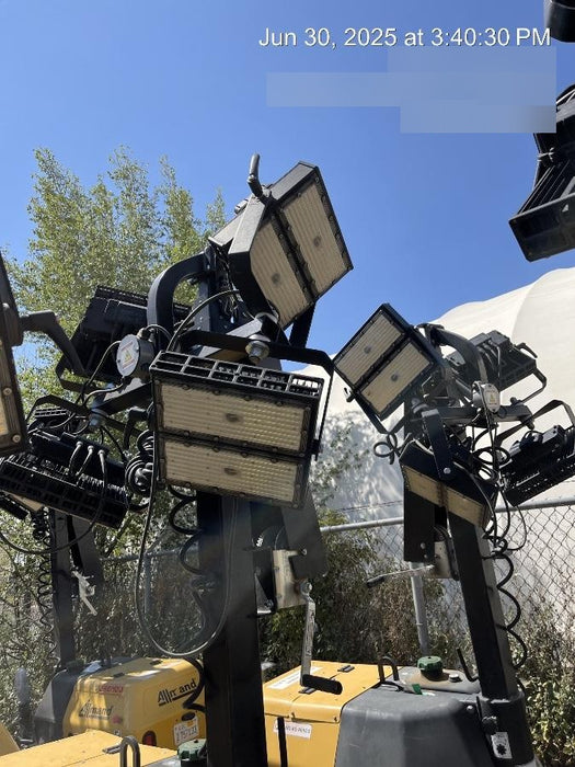 2022 Allmand NLV3GR (4) LED Light Fixture 350W, 23' Vertical Mast, 3kW Prime, Towable, ES Decals, T3