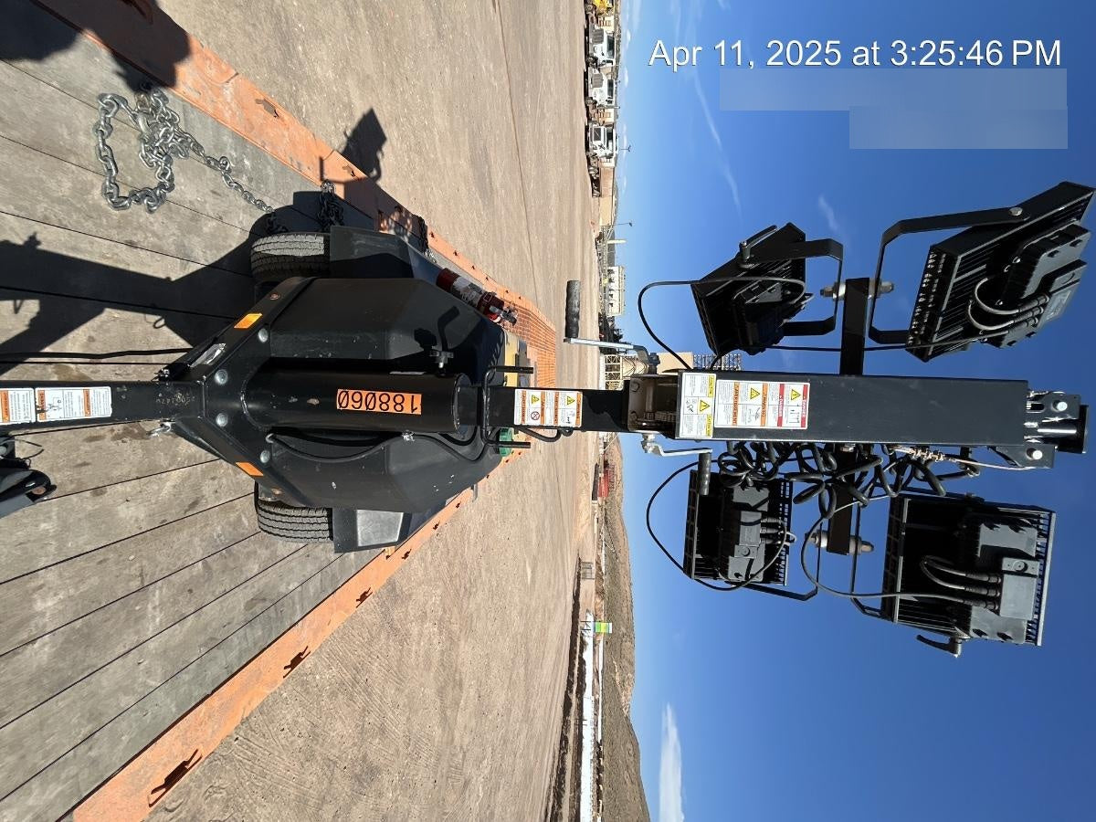 Allmand NLV3GR (4) LED Light Fixture 350W, 23' Vertical Mast, 3kW Prime, Towable, Deep Sea L401, Leveling Jacks, Yanmar T4F 5.8hp