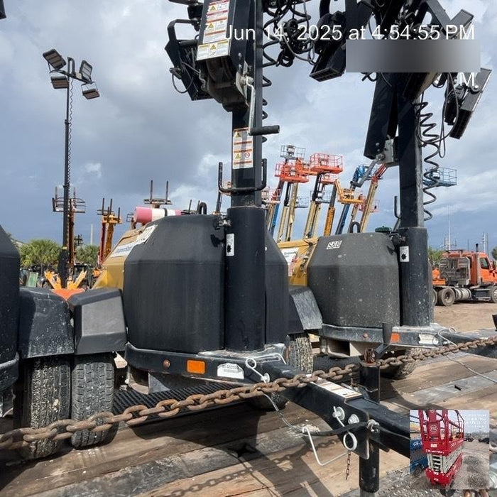 2022 Allmand NLV3GR (4) LED Light Fixture 350W, 23' Vertical Mast, 3kW Prime, Towable, Deep Sea L401, Leveling Jacks, Yanmar T4F 5.8hp