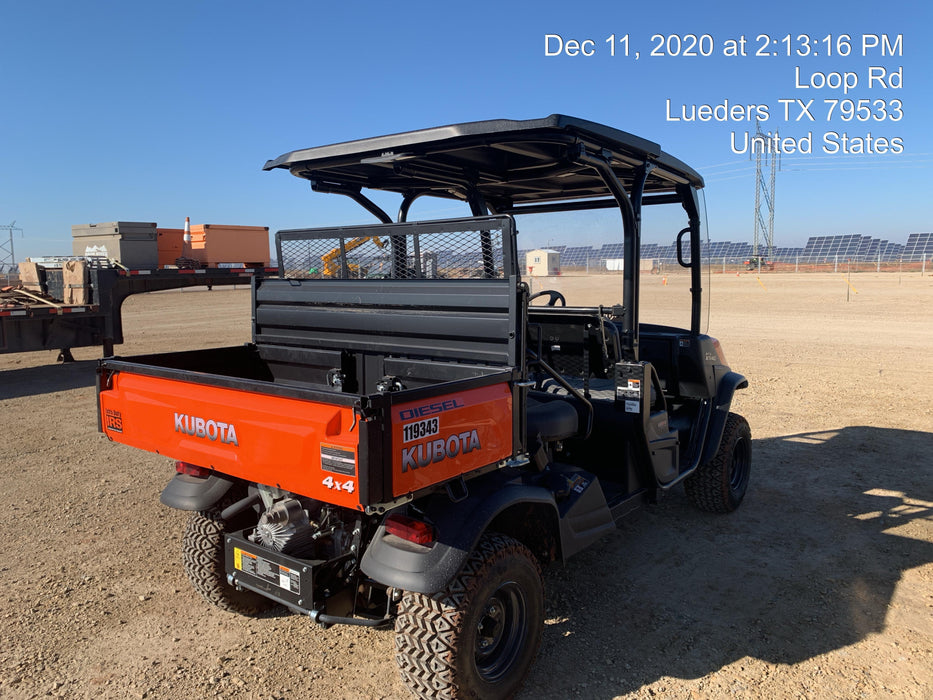 Kubota RTV-X1140W-H Canopy, 4-Seater, Diesel, Windshield Acrylic Clear, LED Strobe, Backup Alarm