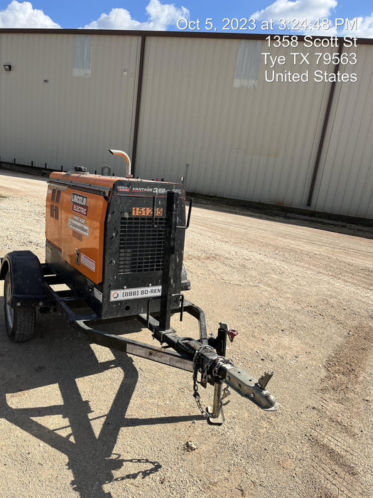 2021 Lincoln Electric Vantage 322 Vantage 322 Ready Pak 3 w/ Telematics & Decals, ORANGE (includes trailer, cable rack, fender light kit)