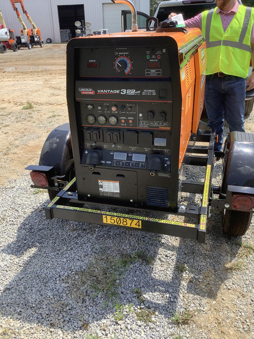 2021 Lincoln Electric Vantage 322 Vantage 322 Ready Pak 3 w/ Telematics & Decals, ORANGE (includes trailer, cable rack, fender light kit)