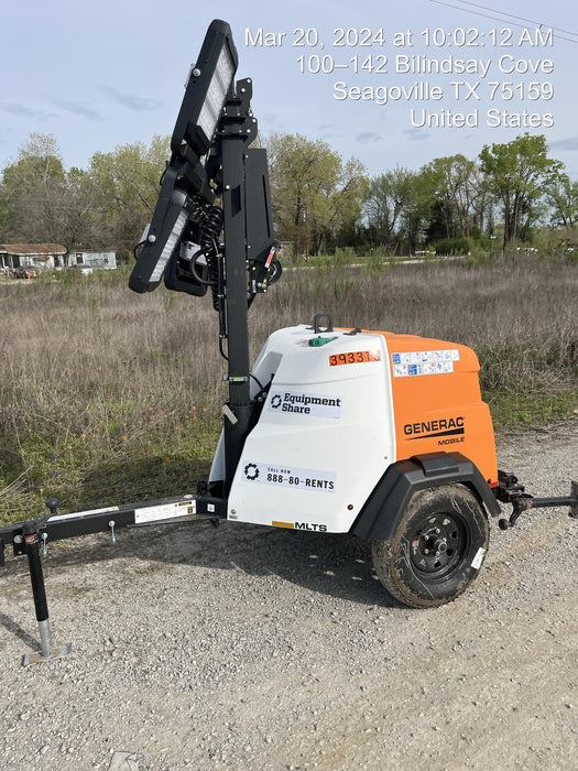 2024 Generac MLT2 Diesel, Flex Switch 120V Input, Powerzone Controller, 
(4) 320W LED Lights, 4kW Generator, 39.9 Gal Fuel Tank, 2" Ball, T3