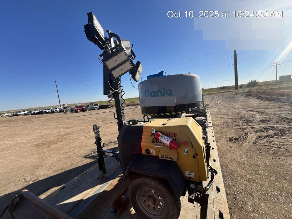 2022 Allmand NLV3GR (4) LED Light Fixture 350W, 23' Vertical Mast, 3kW Prime, Towable, ES Decals, T3