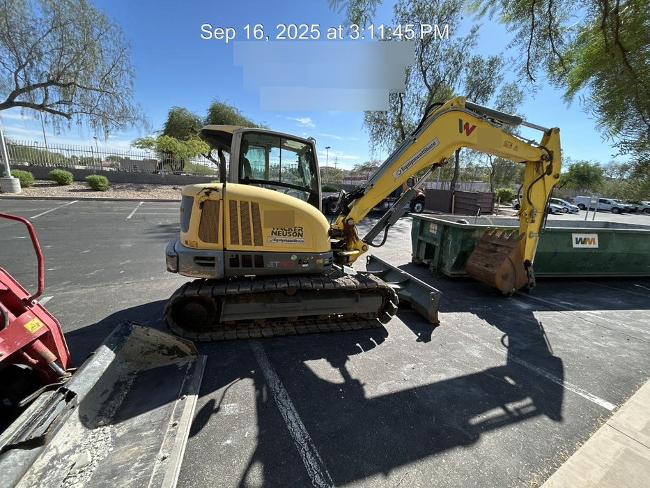 2019 Wacker Neuson ET90 Enclosed Cab, Hybrid Tracks, Long Dipperstick, T4, Hydraulic Thumb w/Manual QC, Buckets: 18/24/36"