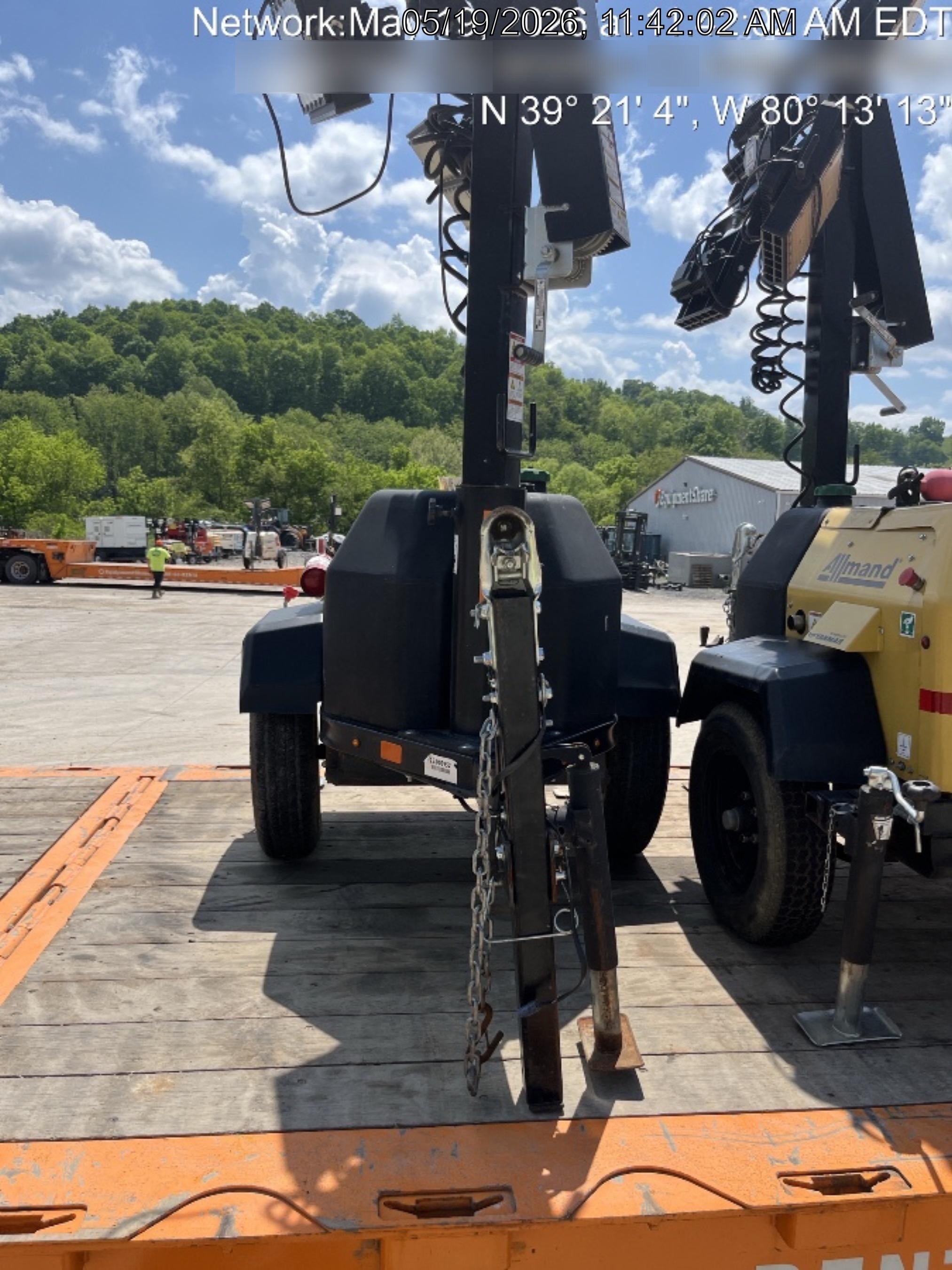 2021 Allmand NLV3GR (4) LED Light Fixture 350W, 23' Vertical Mast, 3kW Prime, Towable, Deep Sea L401, Leveling Jacks, Yanmar T4F 5.8hp