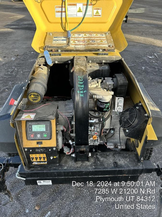 2021 Allmand NLV3GR (4) LED Light Fixture 350W, 23' Vertical Mast, 3kW Prime, Towable, Deep Sea L401, Leveling Jacks, Yanmar T4F 5.8hp