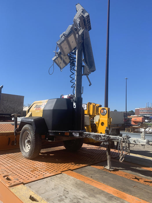 2022 Allmand NLV3GR (4) LED Light Fixture 350W, 23' Vertical Mast, 3kW Prime, Towable, Deep Sea L401, Leveling Jacks, Yanmar T4F 5.8hp