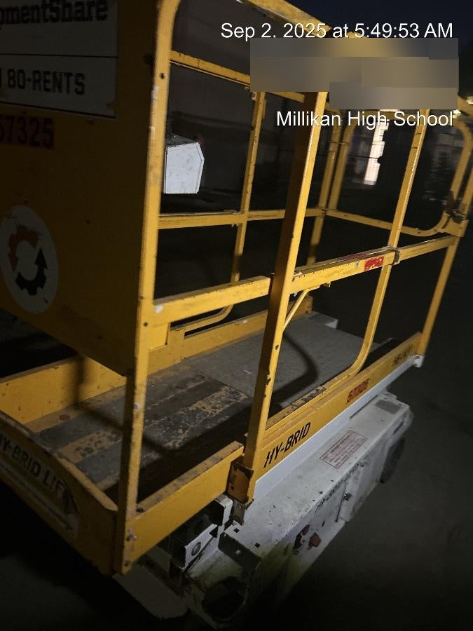 Custom Equipment HB-1430 <ul>
 <li>Hy-Brid Scissor Lift</li>
  <li>Platform capacity up to 670 lbs.</li>
  <li>Working height up to 20 ft</li>
  <li>Weighs under 1,700 lbs.</li>
  <li>Non-marking wheels </li>
</ul>