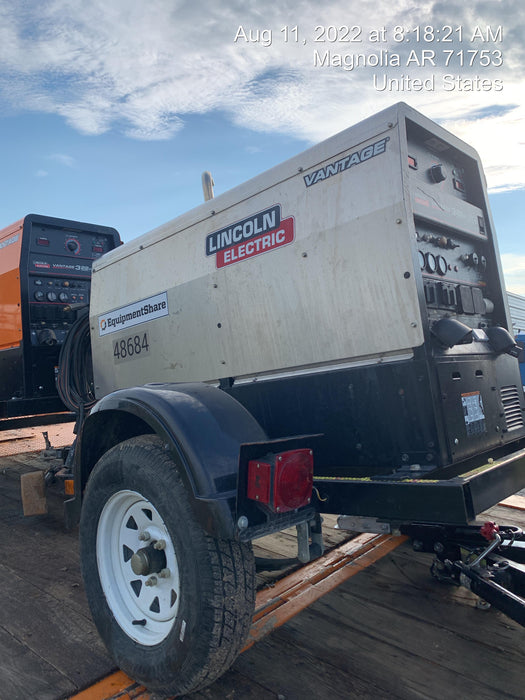 2019 Lincoln Electric Vantage 322 Ready-Pak 3, Two Wheel Trailer, Fender and Light Kit, Cable Rack