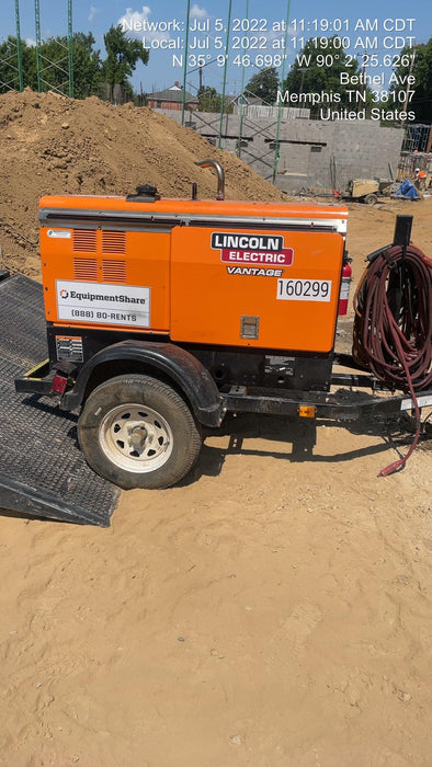 2021 Lincoln Electric Vantage 322 Vantage 322 Ready Pak 3 w/ Decals, ORANGE (includes trailer, cable rack, fender light kit) NO Telematics