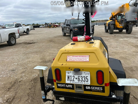 2022 Allmand NLV3GR (4) LED Light Fixture 350W, 23' Vertical Mast, 3kW Prime, Towable, Deep Sea L401, Leveling Jacks, Yanmar T4F 5.8hp