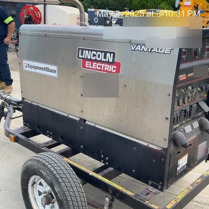 2019 Lincoln Electric Vantage 322 Welder Ready-Pak 3, Two wheel trailer, Fender and Light kit, Cable Rack