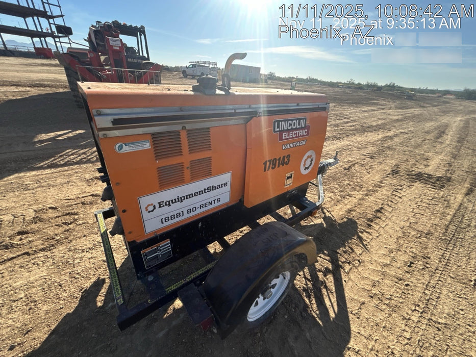 2021 Lincoln Electric Vantage 322 Vantage 322 Ready Pak 3 w/ Decals, ORANGE (includes trailer, cable rack, fender light kit) NO Telematics