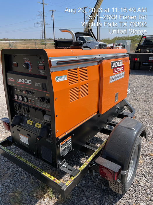 2022 Lincoln Electric LE400 Kubota V1505, Trlr, Cable Rack, Light Kit, ES Decals, T3