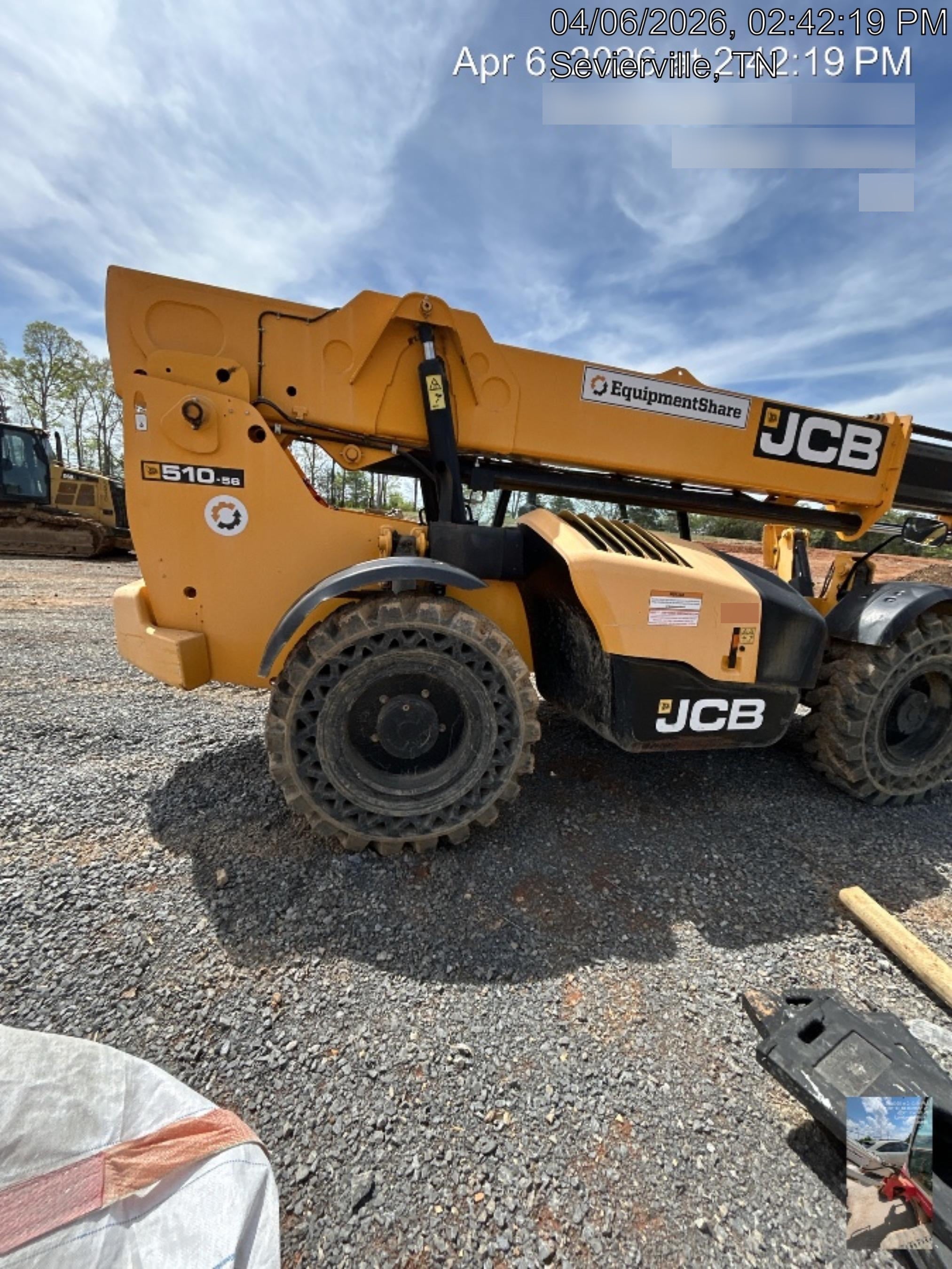 2020 JCB 510-56 Canopy, Solid Tires, Work Lights, Beacon, Aux Hydraulics, Back up Alarm, Lifting Eye, ES Decals