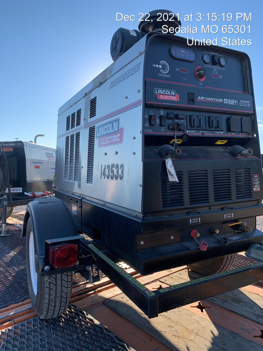 2021 Lincoln Electric Air Vantage 566 Air Vantage 566X Ready Pak 3 (includes trailer, cable rack, fender light kit); no telematics