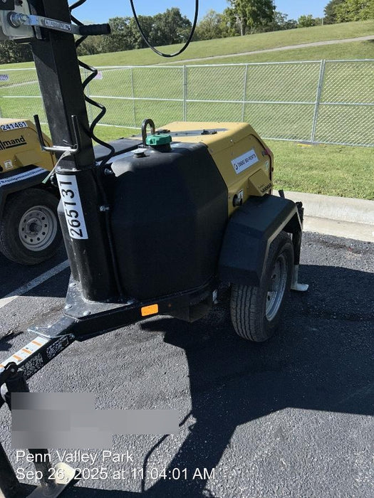 2022 Allmand NLV3GR (4) LED Light Fixture 350W, 23' Vertical Mast, 3kW Prime, Towable, ES Decals, T3